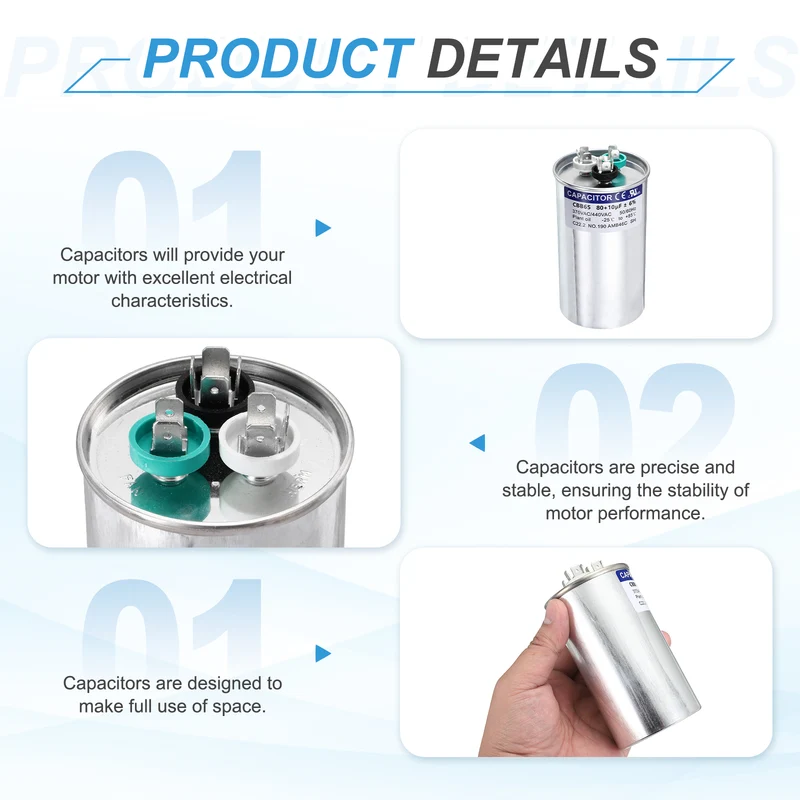 80+10MFD CBB65 Run Start Capacitor 80+10uF 370/440V Round AC Capacitor