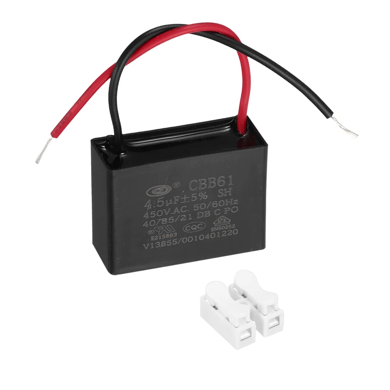 4.5uF 450V AC 2 Wires CBB61 Ceiling Fan Capacitor, 43x31x18mm