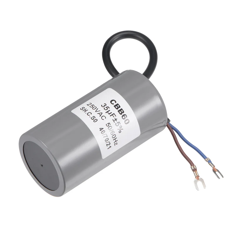 CBB60 Run Capacitor 35uF 250V AC 2 Wires 96x50mm with Terminal for Pump Motor