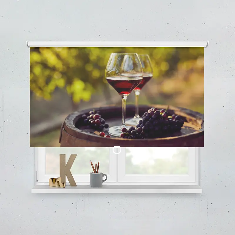 Springrollo Motiv "Rotwein Im Weinberg"
