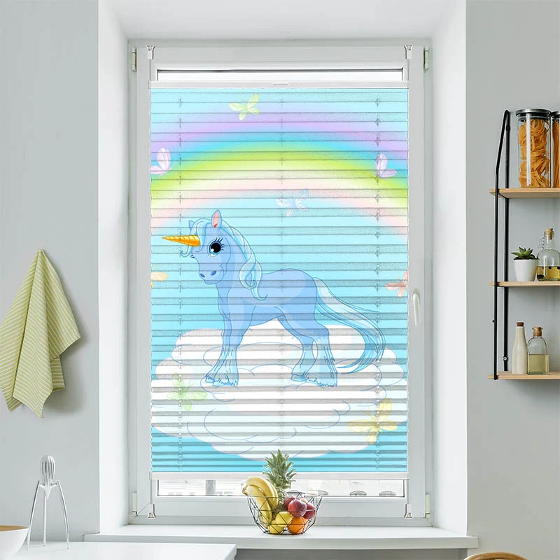 Plissee Motiv "Einhorn auf der Wolke"