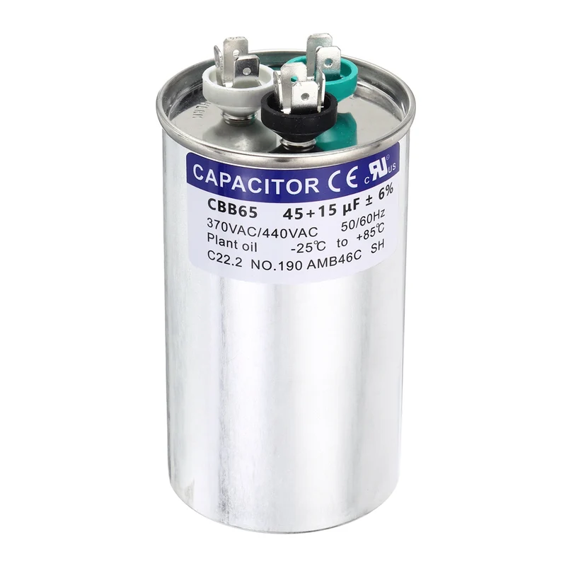 45+15MFD CBB65 Run Start Capacitor 45+15uF 370/440V Round AC Capacitor