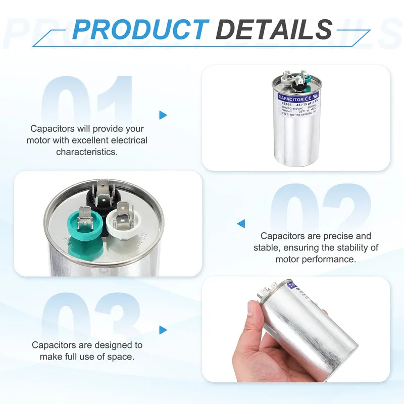 45+15MFD CBB65 Run Start Capacitor 45+15uF 370/440V Round AC Capacitor