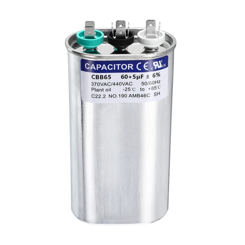 60+5MFD CBB65 Run Start Capacitor 60+5uF 370/440V Oval AC Capacitor