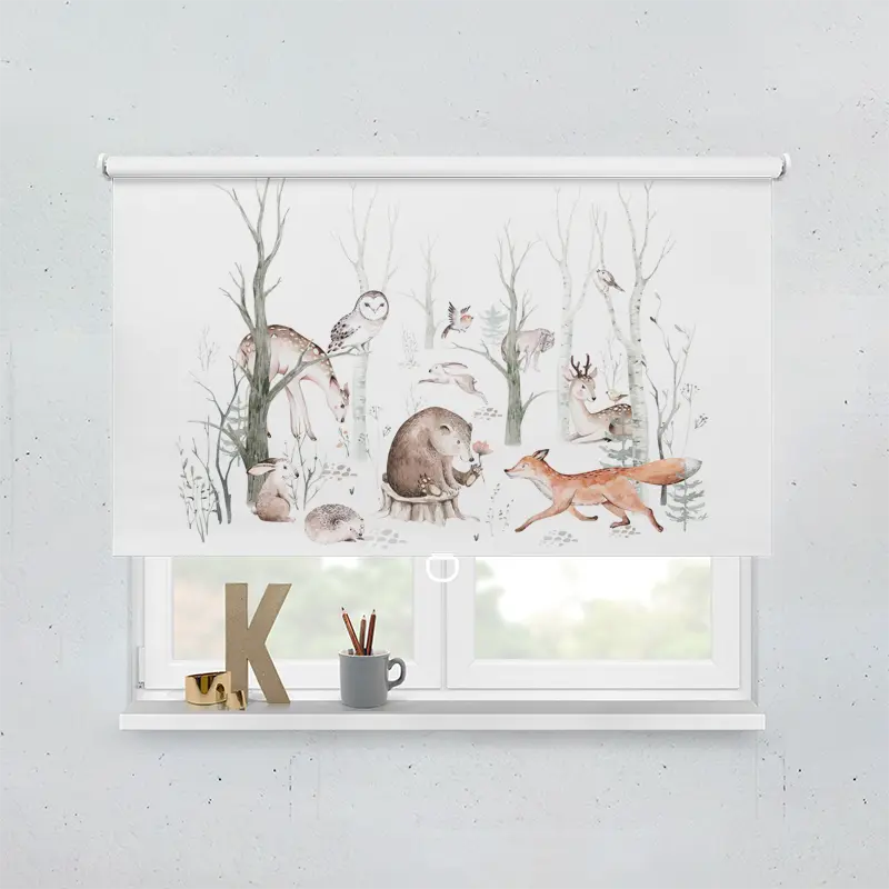 Springrollo Motiv "Waldtiere Gemalt"