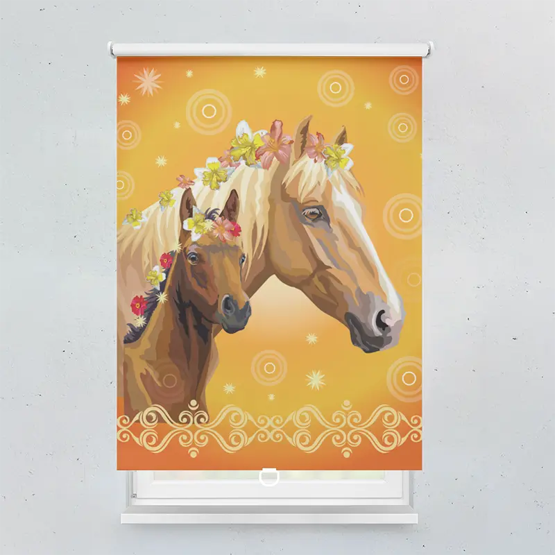 Springrollo Motiv "Pferde Gemalt"