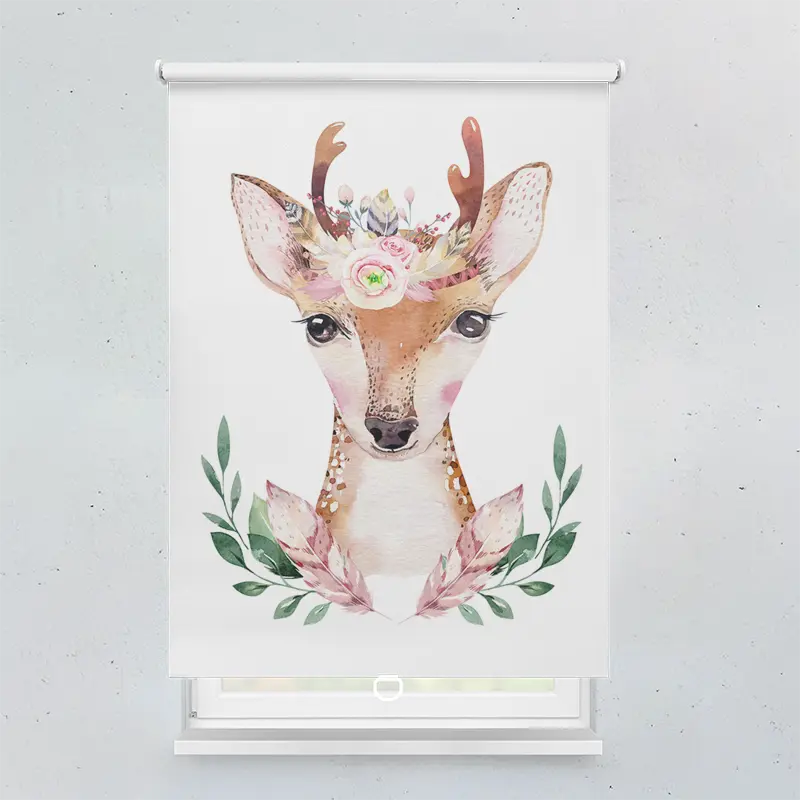 Springrollo Motiv "Reh Gemalt Floral"