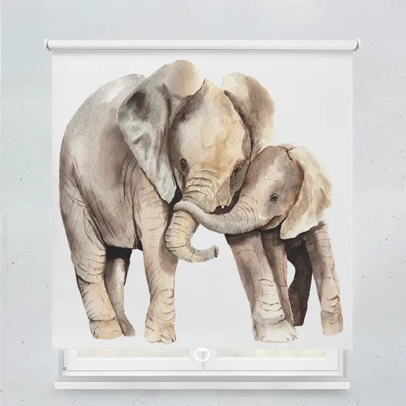 Springrollo Motiv "Elefanten Gemalt"