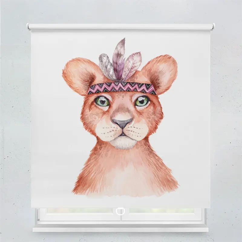 Springrollo Motiv "Loewenkind Gemalt"