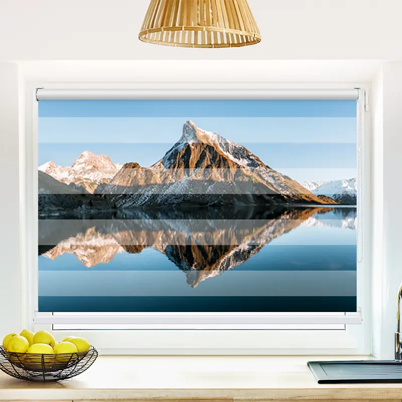 Klemmfix Doppelrollo "Sonnenuntergang Am Bergsee" | Klemm Doppelrollo