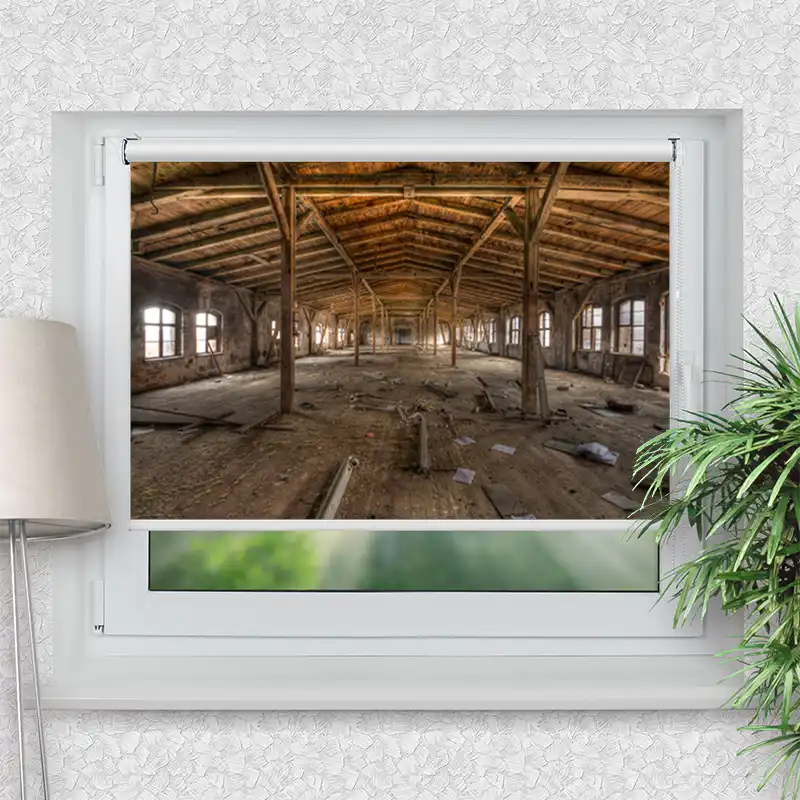 Klemmfix Rollo "Alte Fabrikhalle" | Motiv-Klemmrollo