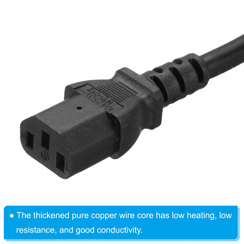 AC Power Cord 3 Prong C20 Male to C13 Female 1.5mm2 2m 6.6Ft 250V 10A 16A