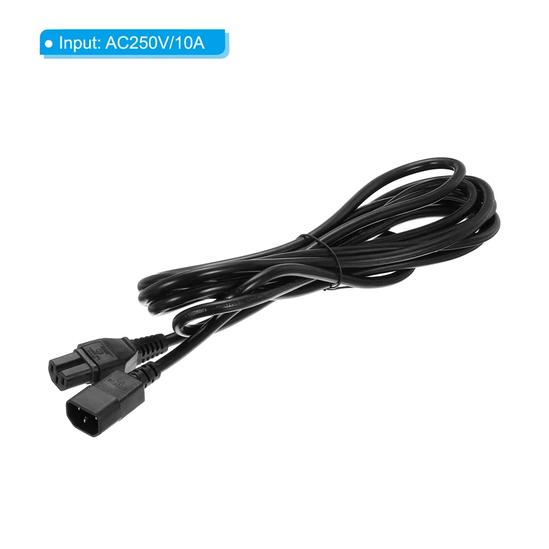 AC Power Cord 3 Prong C14 Male to C15 Female 1.5mm2 5m 16.4Ft 250V 10A