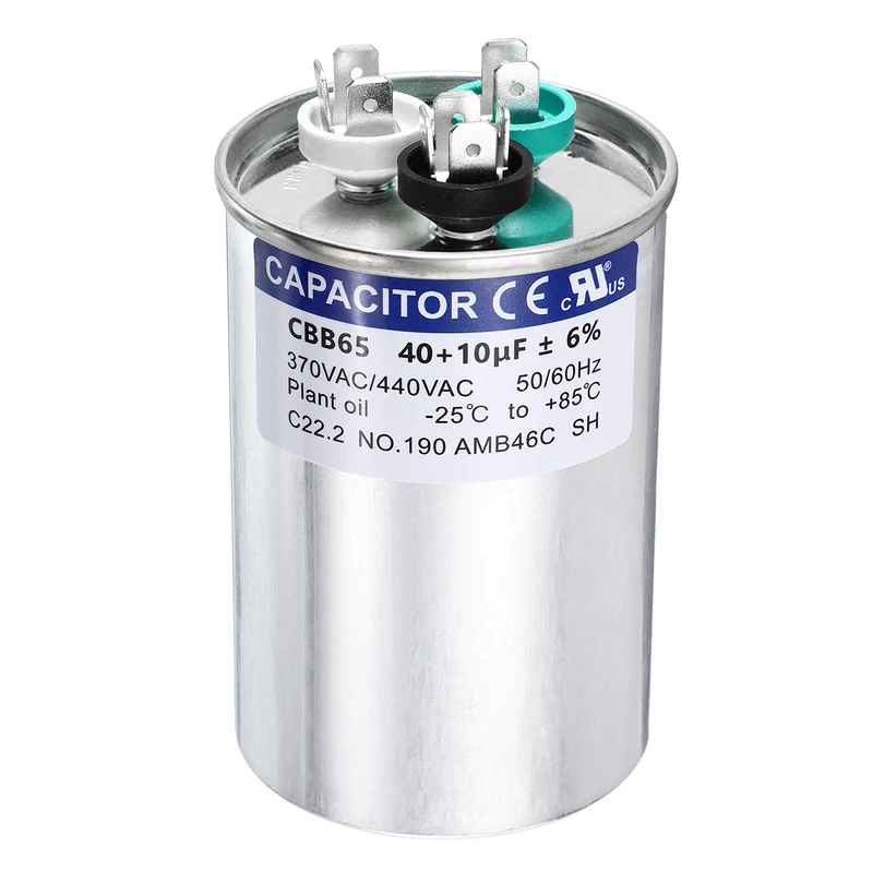 40+10MFD CBB65 Run Start Capacitor 40+10uF, 370/440V Round AC Capacitor