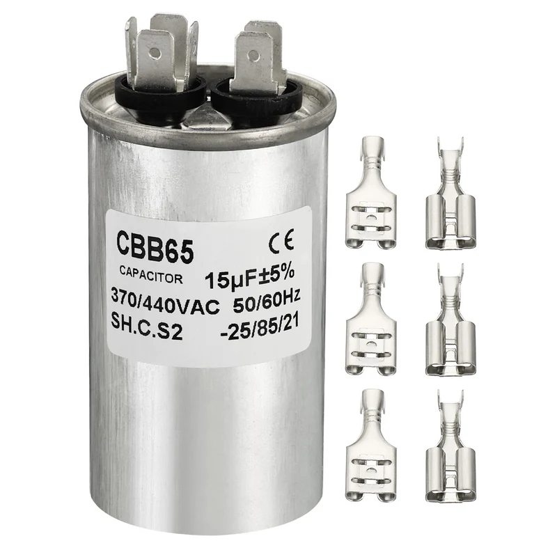 15uf 370/440V Fan Start Capacitor,CBB65 Run Capacitor W Connecting Terminal