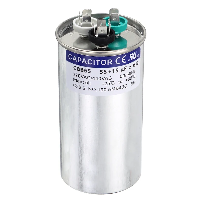 55+15MFD CBB65 Run Start Capacitor 55+15uF 370/440V Round AC Capacitor