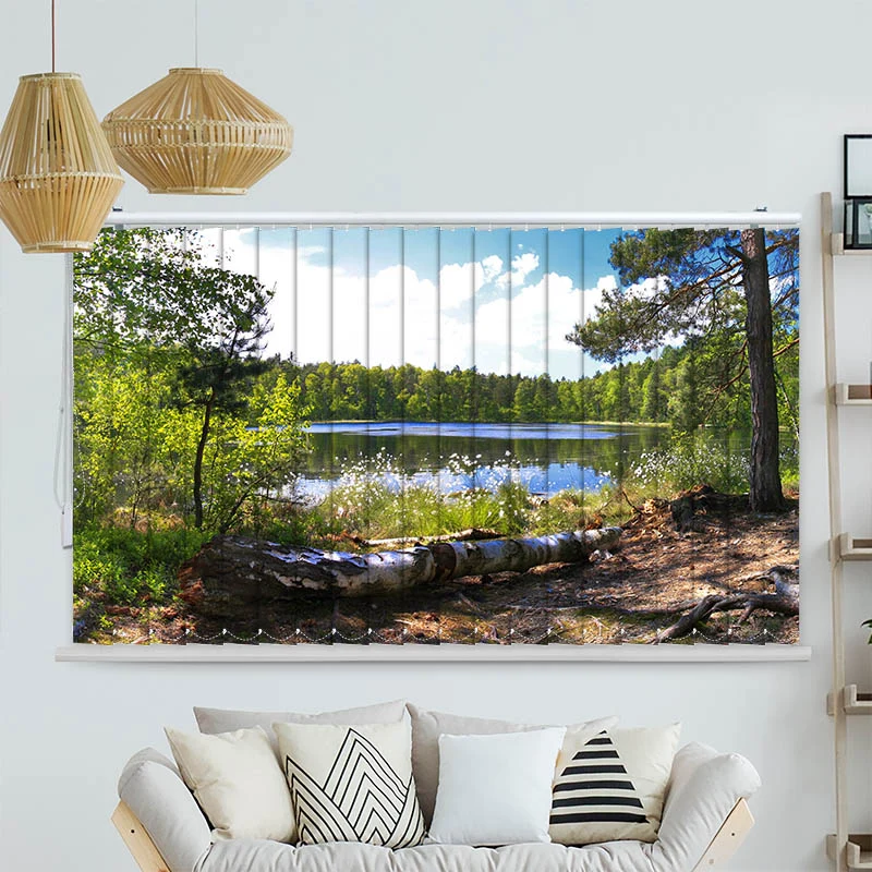 Lamellenvorhang Motiv "Waldsee Panorama"