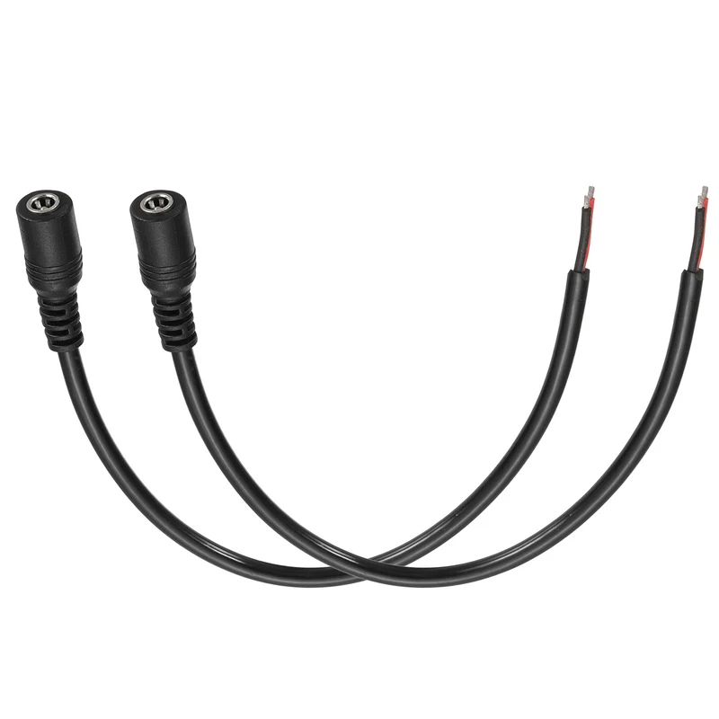 2Pcs DC Power Pigtail Cable, 30cm/1FT 16AWG 5.5x2.1mm FeMale Barrel Plug
