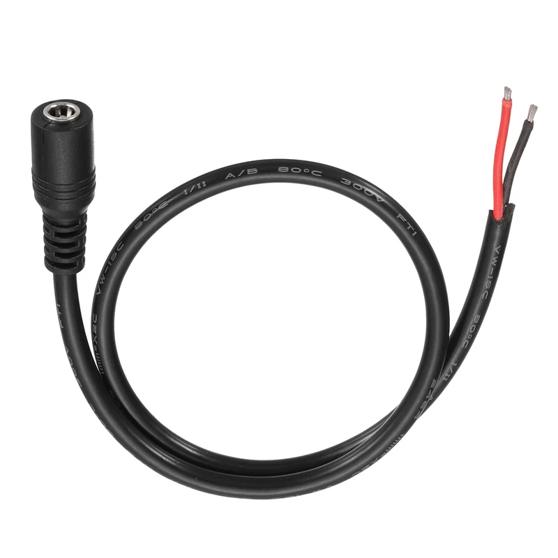 DC Power Pigtail Cable, 50cm/1.6FT 16AWG 5.5x2.1mm FeMale Barrel Plug