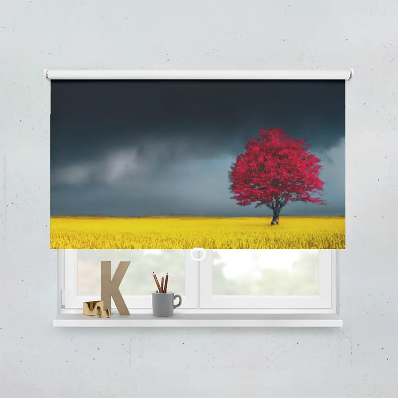 Springrollo Motiv "Roter Herbstbaum"