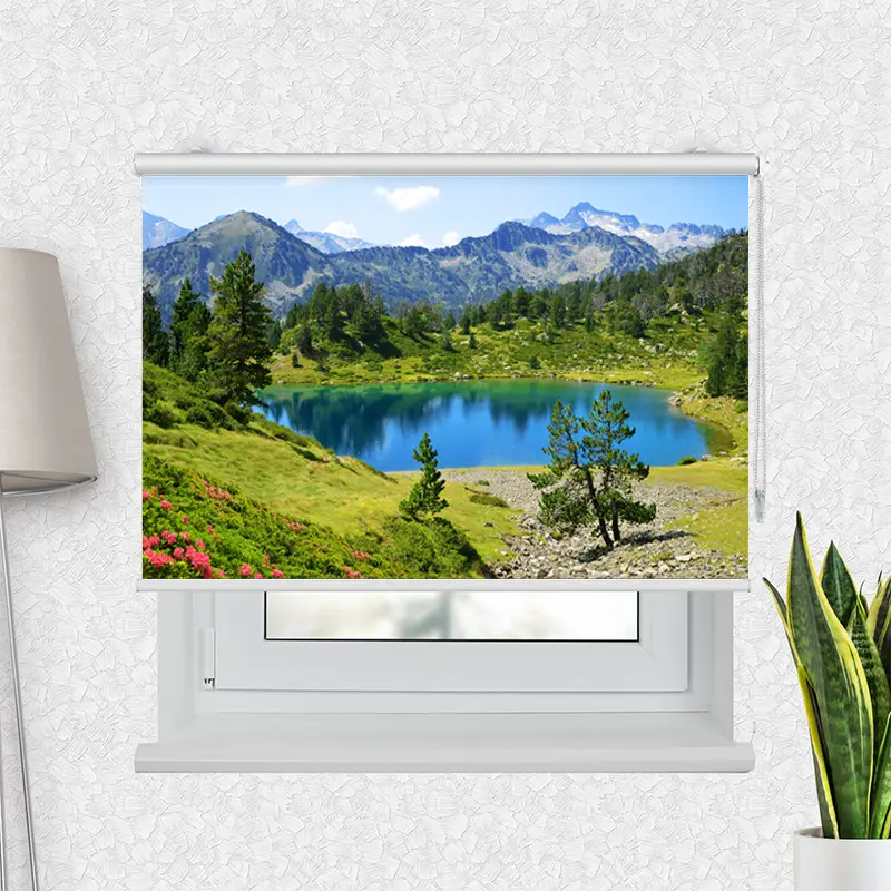 Motivrollo "Berglandschaft Mit See" | Bis B 430 x H 440 cm