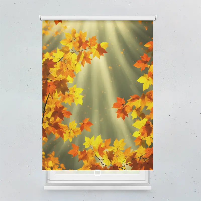 Springrollo Motiv "Herbstblätter Sonne"