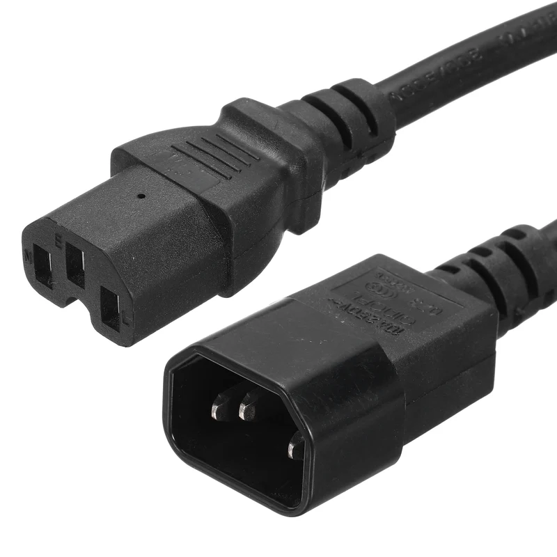AC Power Cord 3 Prong C14 Male to C15 Female 1.5mm2 3Meter 9.8Ft 250V 10A