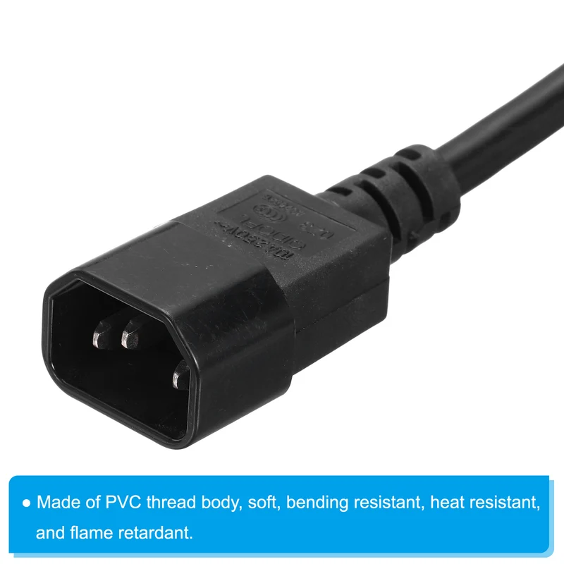 AC Power Cord 3 Prong C14 Male to C15 Female 1.5mm2 3Meter 9.8Ft 250V 10A