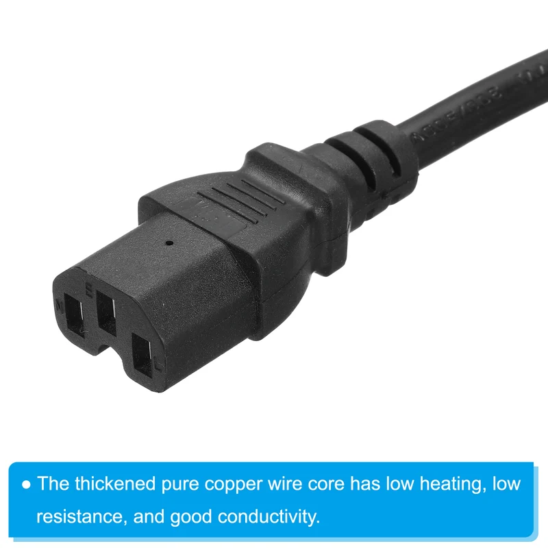 AC Power Cord 3 Prong C14 Male to C15 Female 1.5mm2 3Meter 9.8Ft 250V 10A
