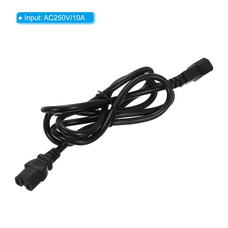 AC Power Cord 3 Prong C14 Male to C15 Female 1.5mm2 2m 6.6Ft 250V 10A PDU Cable