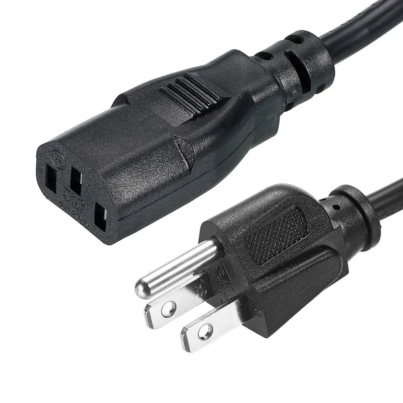 AC Power Cord 3 Prong 5ft 18 AWG Plug AC Cable NEMA 5-15P to C13 Female