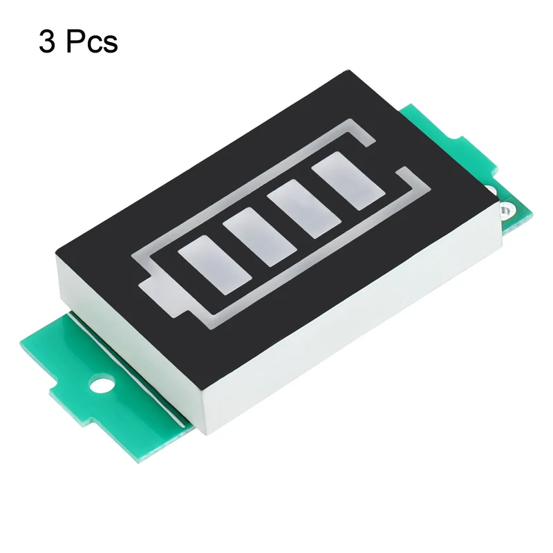 DC 4.2V Lithium Battery Level Indicator, 3 Pack 4 Sections LED Display Capacity Module for Electric Car Battery Test, Blue Light