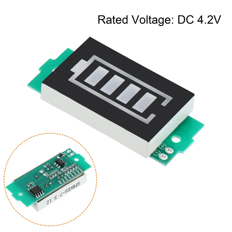 DC 4.2V Lithium Battery Level Indicator, 3 Pack 4 Sections LED Display Capacity Module for Electric Car Battery Test, Blue Light