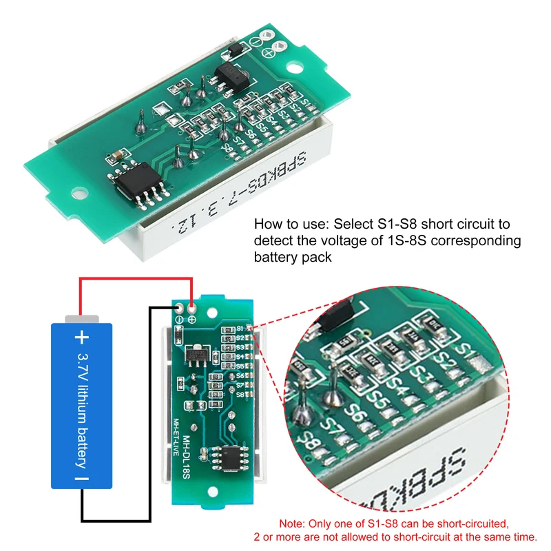 DC 4.2V Lithium Battery Level Indicator, 3 Pack 4 Sections LED Display Capacity Module for Electric Car Battery Test, Blue Light