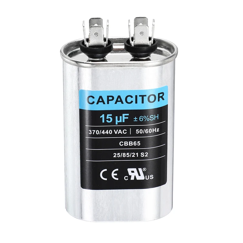 15MFD CBB65 Run Start Capacitor 15uF, 370/440V Oval AC Capacitor