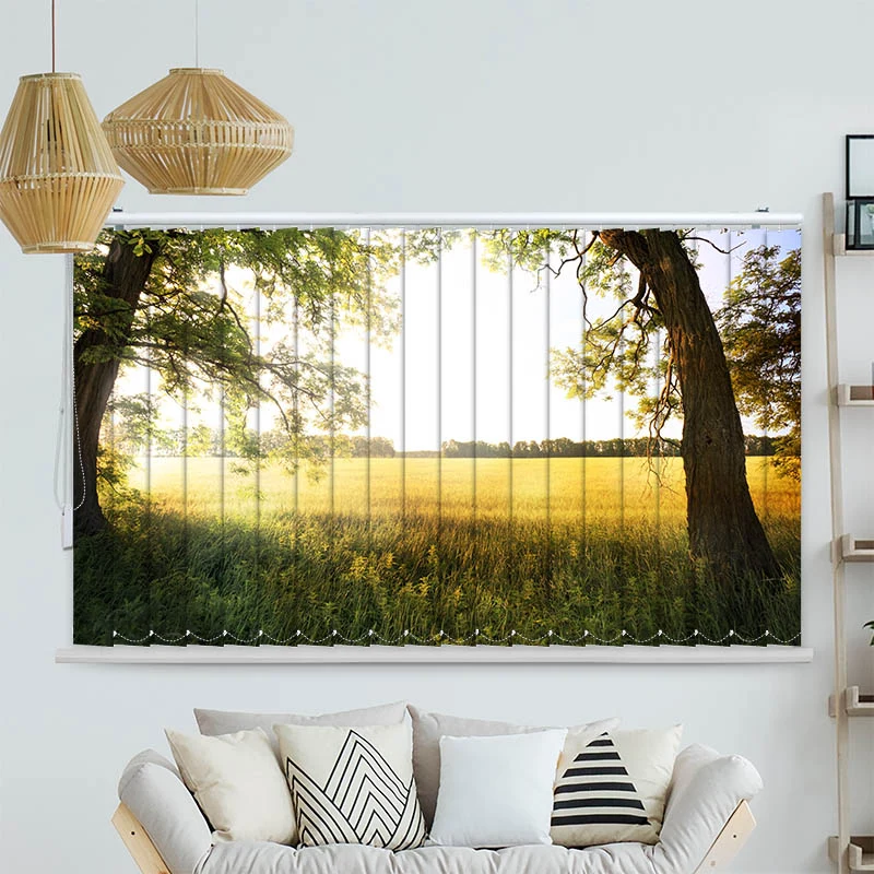 Lamellenvorhang Motiv "Feld mit Sonnenlicht"