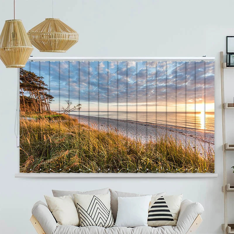 Lamellenvorhang Motiv "Sonnenuntergang am Meer"