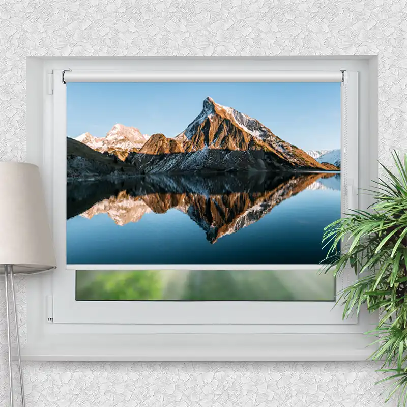 Klemmfix Rollo "Sonnenuntergang Am Bergsee" | Motiv-Klemmrollo
