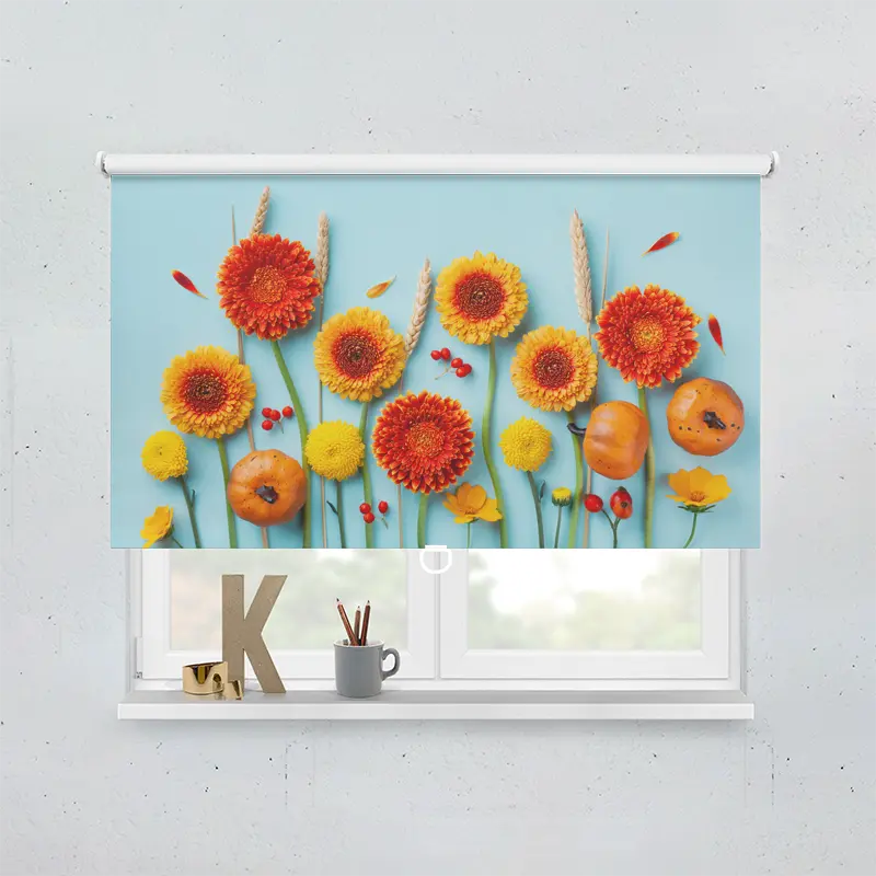 Springrollo Motiv "Blumen Herbst"