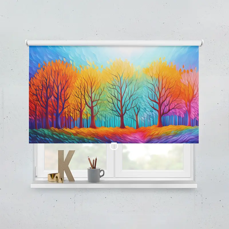 Springrollo Motiv "Herbstwald Kunst"