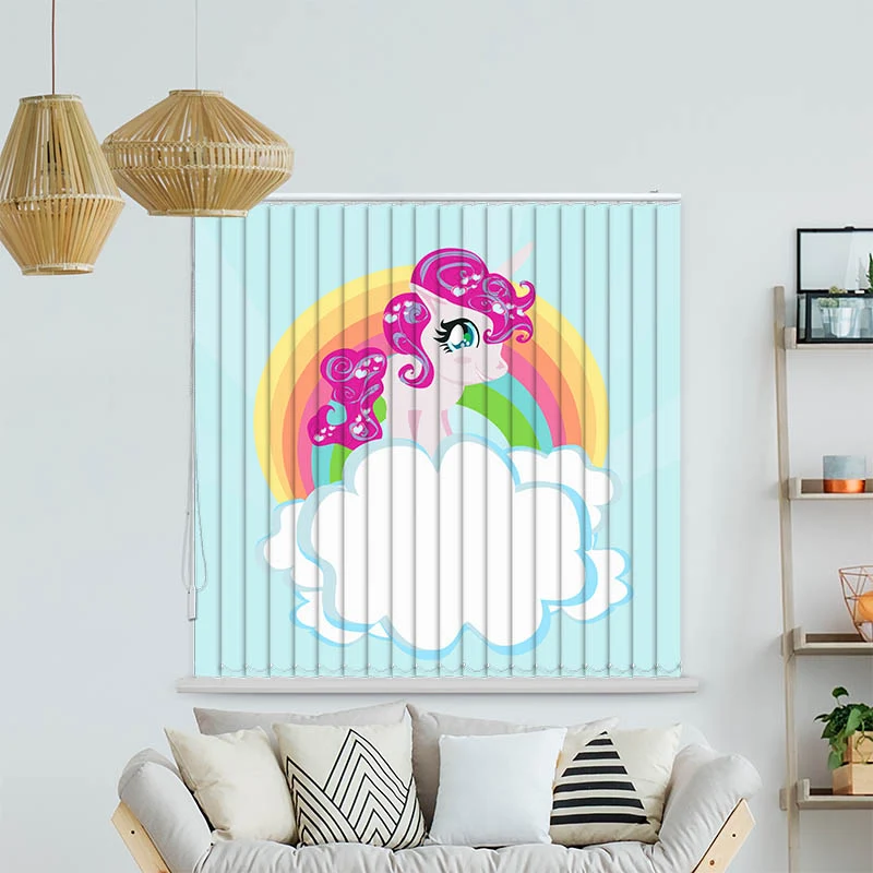 Lamellenvorhang Motiv "Pony auf der Wolke"