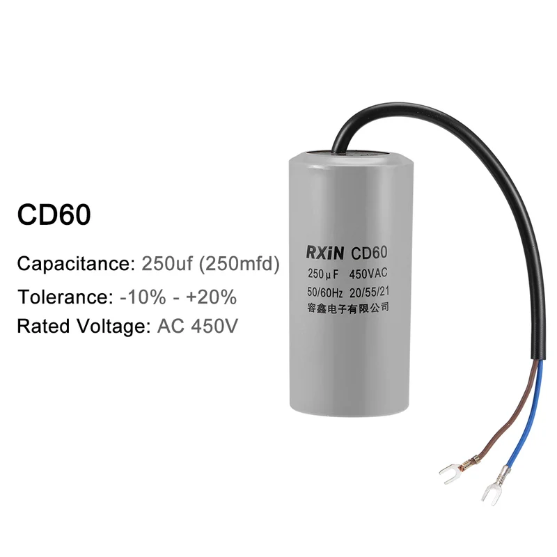 250uf Motor Star Capacitor 250mfd AC 450V for HVAC Single-Phase 50/60Hz AC Motor