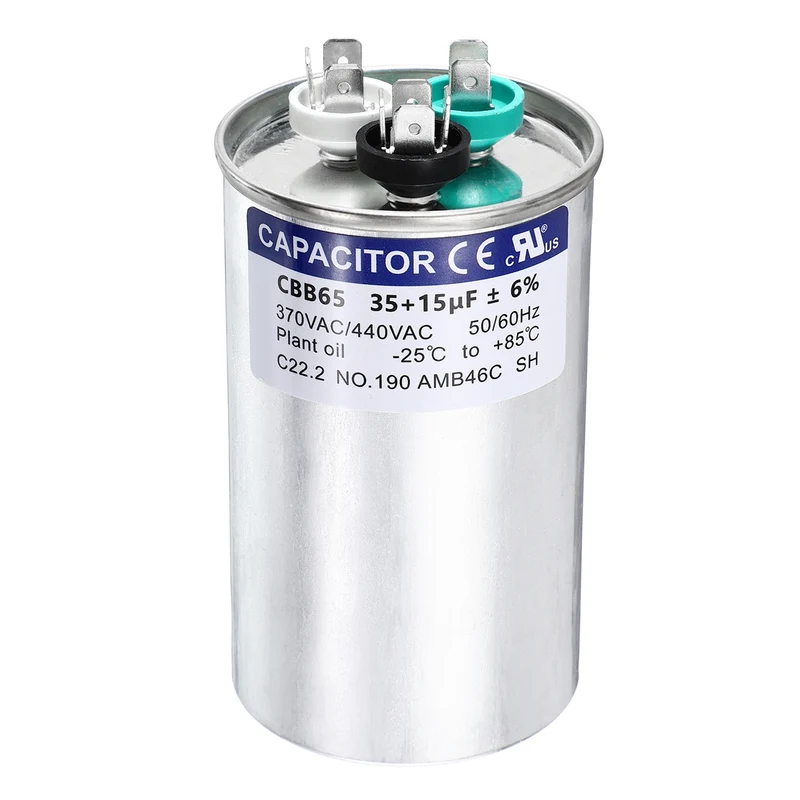 35+15MFD CBB65 Run Start Capacitor 35+15uF, 370/440V Round AC Capacitor