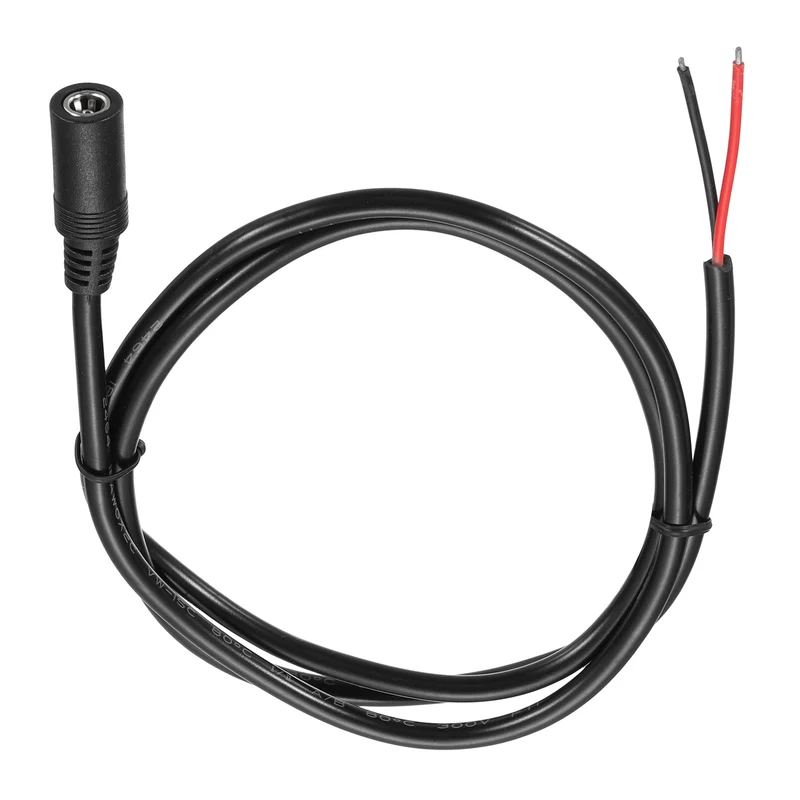 DC Power Pigtail Cable, 100cm/3.3FT 18AWG 5.5x2.1mm FeMale Barrel Plug
