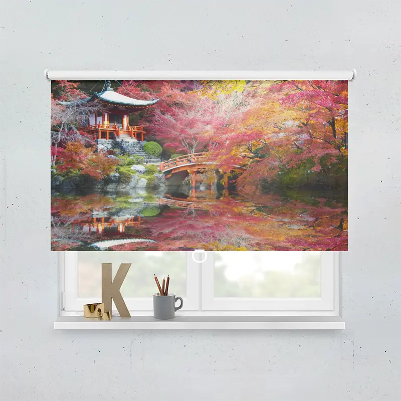 Springrollo Motiv "Asiatischer Garten Im Herbst"
