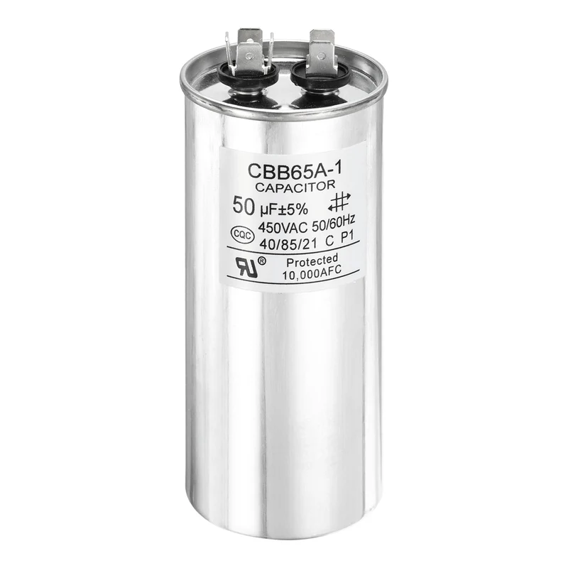 1 Pcs CBB65 Run Capacitor, Aluminum Case, 450V 50 F 5%