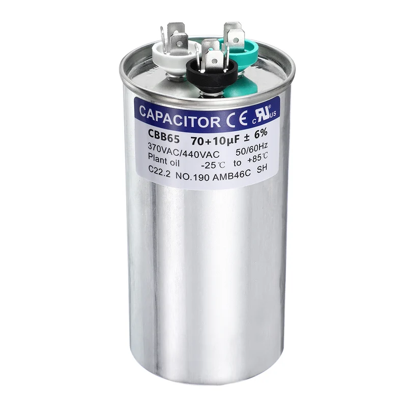 70+10MFD CBB65 Run Start Capacitor 70+10uF 370/440V Round AC Capacitor