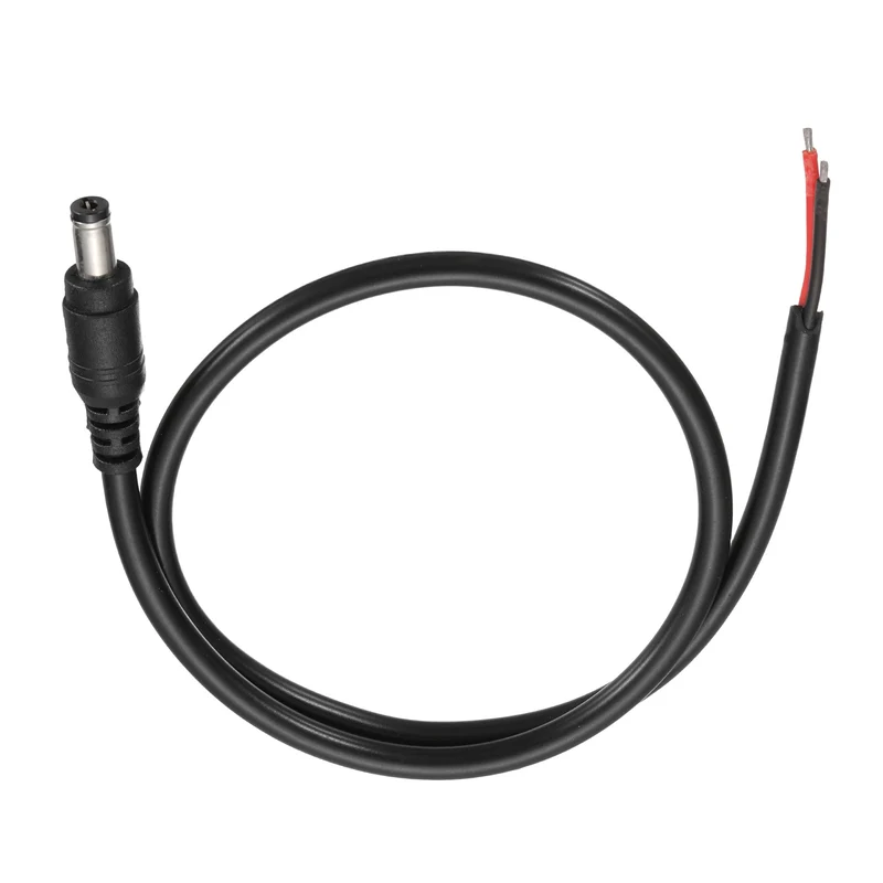 DC Power Pigtail Cable, 50cm/1.6FT 18AWG 5.5x2.1mm Male Barrel Plug