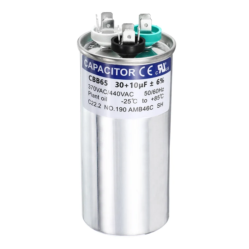 30+10MFD CBB65 Run Start Capacitor 30+10uF, 370/440V Round AC Capacitor