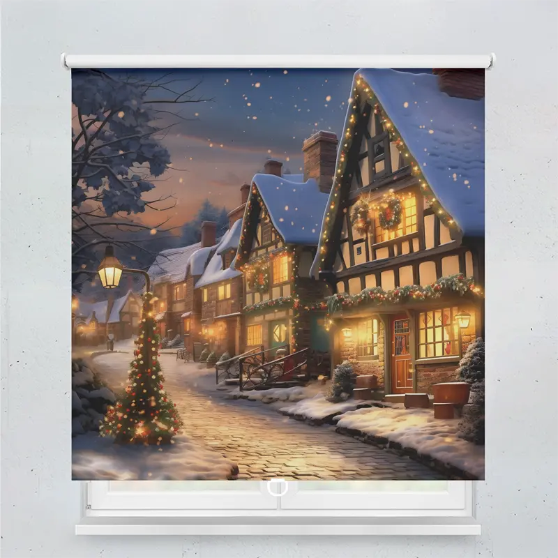 Springrollo Motiv "Winter Im Dorf"